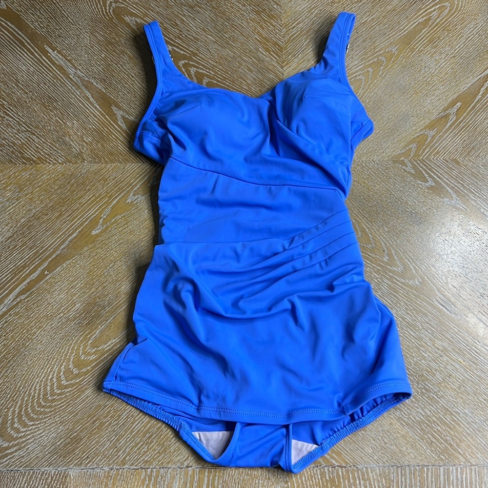 ROXANNE Blue Bra Size Vintage One Piece Swimsuit 8/32B